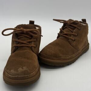 UGG Neumel Boots Womens 6 Brown Chestnut Suede Sheepwool Winter Ankle Chukka